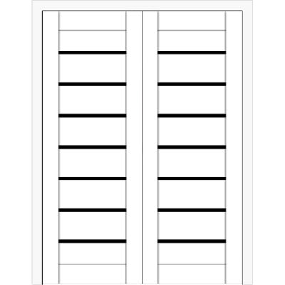 Domino 01 porte intérieure double blanc pré-suspendu stratifié moderne réversible 36 po x 84 po