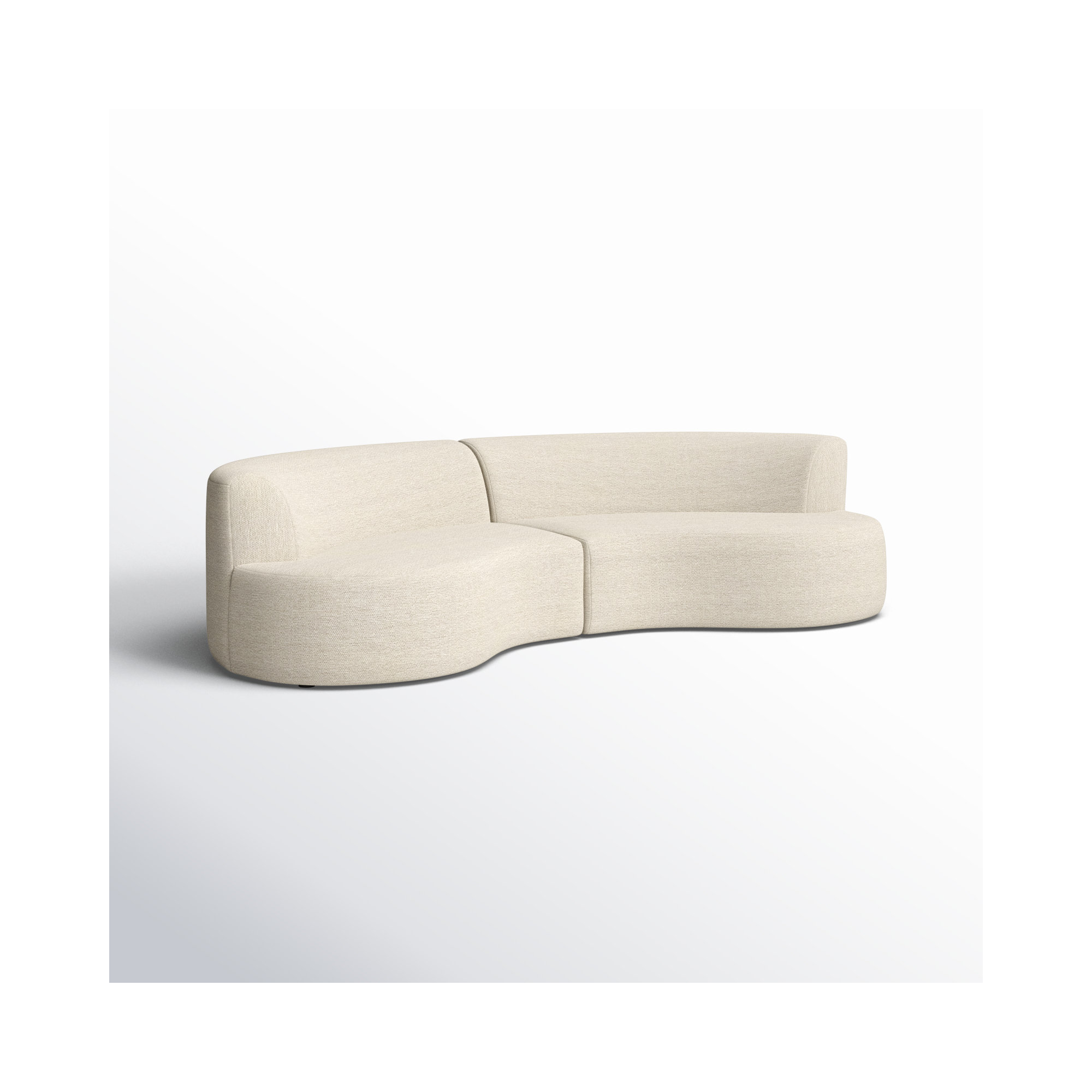 Navila 126'' Wide Outdoor Curved Patio Sectional with Cushions, Symmetrical, Faye Sand