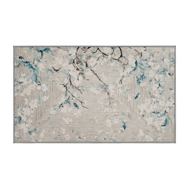 Machine Washable Gray Area Rug, Runner 2' x 5'