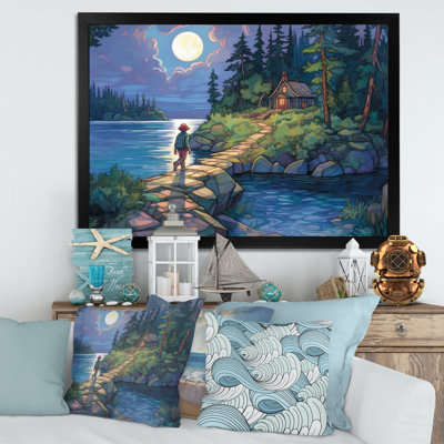 «Moonlit Stroll By The Sea», reproduction sur toile