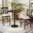 Rubber Wood X-Back Bar Stools Set of 2 with Upholstered Cushioned Seats & Footrests Dark Brown and Cream-2063286880