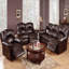 Fauteuil inclinable 1 pièce Fauteuil oscillant, canapé, cuir reconstitué brun