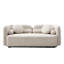 Canapé 2 places en tissu bouclé beige pour salon, design, confort ergonomique, assise spacieuse, style minimaliste, bon support, doux pour la peau et respirant