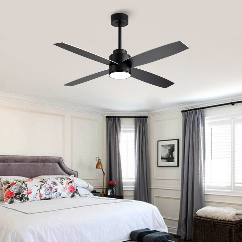 Ventilateur de plafond d'intérieur 52 pouces à 6 vitesses avec ensemble d'éclairage et télécommande
