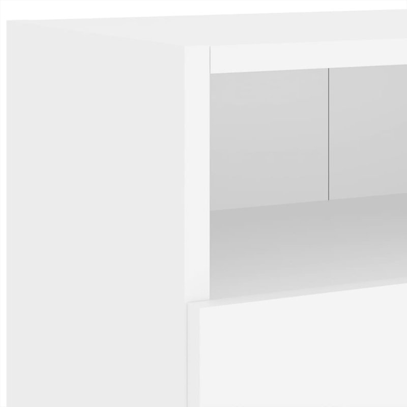 Unfinished TV Stand for TVs up to 28" with Fireplace Included, 11.8"H x 11.8"W x 39.4"L, White