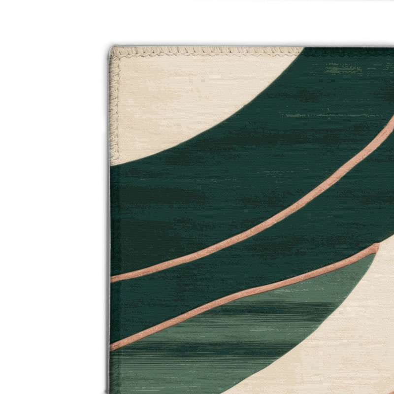 Tapis intérieur et extérieur vert Watercolor, Rectangulaire 8 pi x 10 pi