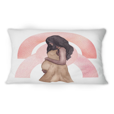 Coussin décoratif à imprimé glamour jeune femme enceinte IV 12 po x 20 po