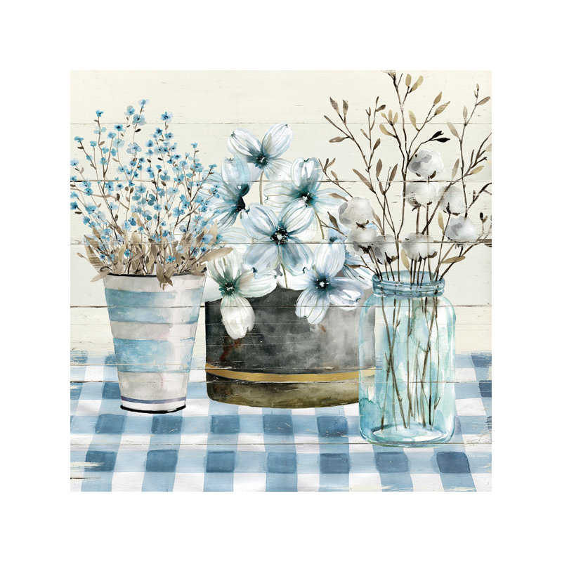 Blue Farmhouse 1 Piece Painting on Canvas, 30.48 cm H x 30.48 cm W, Wrapped Canvas