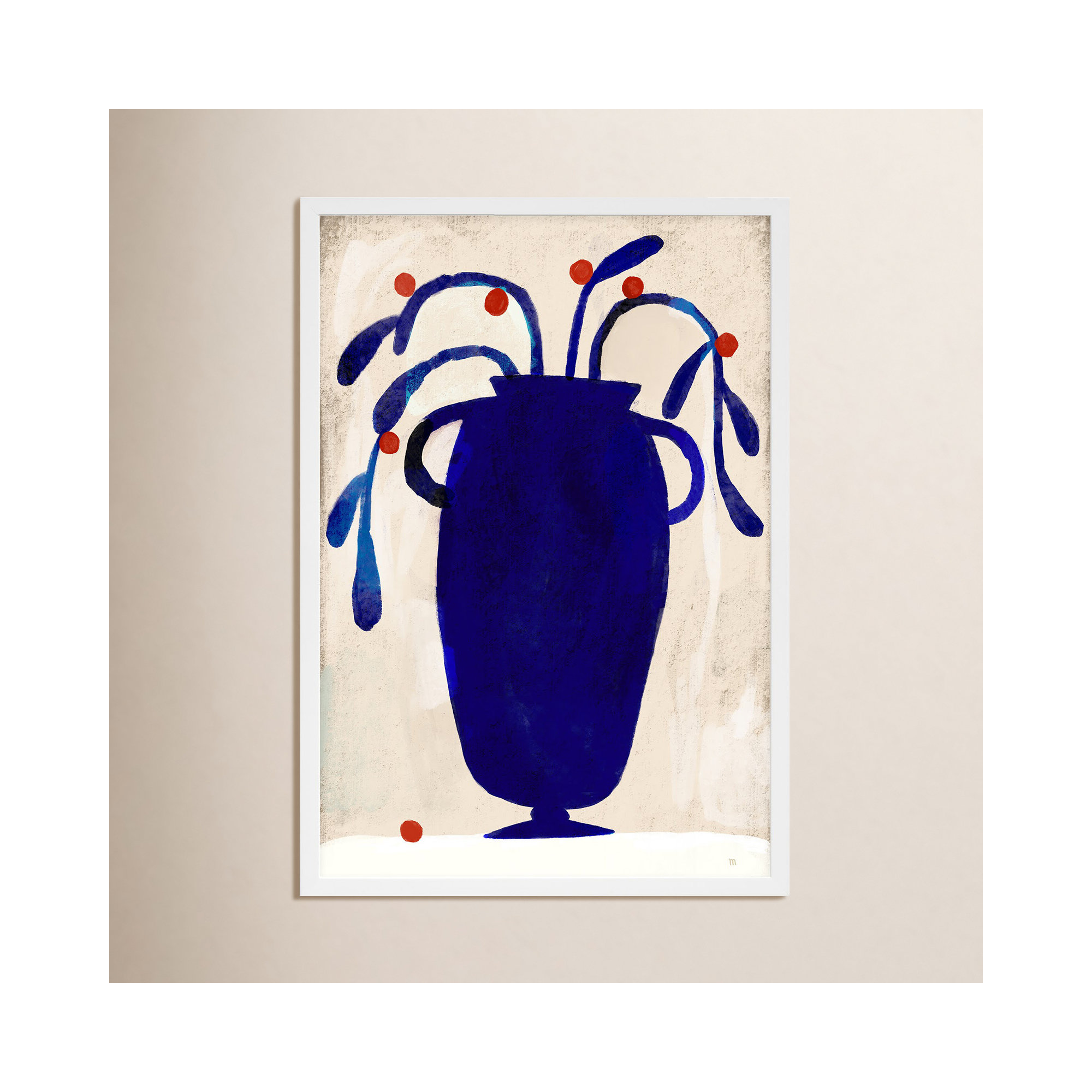 Red Berries by StudioM, 20" H x 14" W x 1.25" D, White