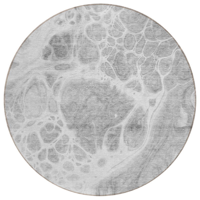 Tapis rond gris 8 pi