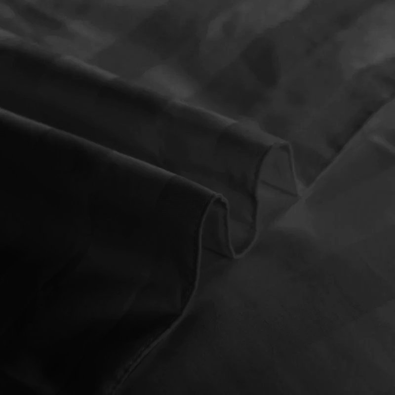 Microfibre 250 Thread Count Reversible Stripe Duvet Cover set for rooms, Kingsize - 2 Standard Pillowcases, Black