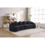 Canapé modulaire incurvé à compression noir modulaire 30D, chenille haute densité en chenille pour appartement, salon