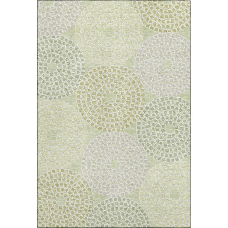 Premium Machine Washable Prisco Mint Rug