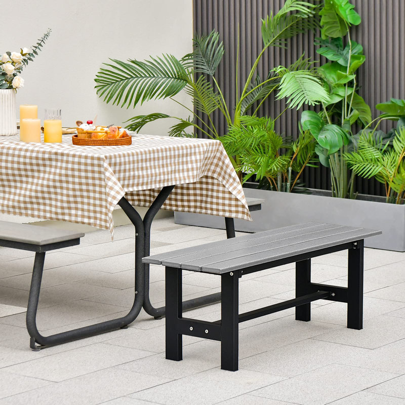 Overlea Outdoor Bench, Grey/Black