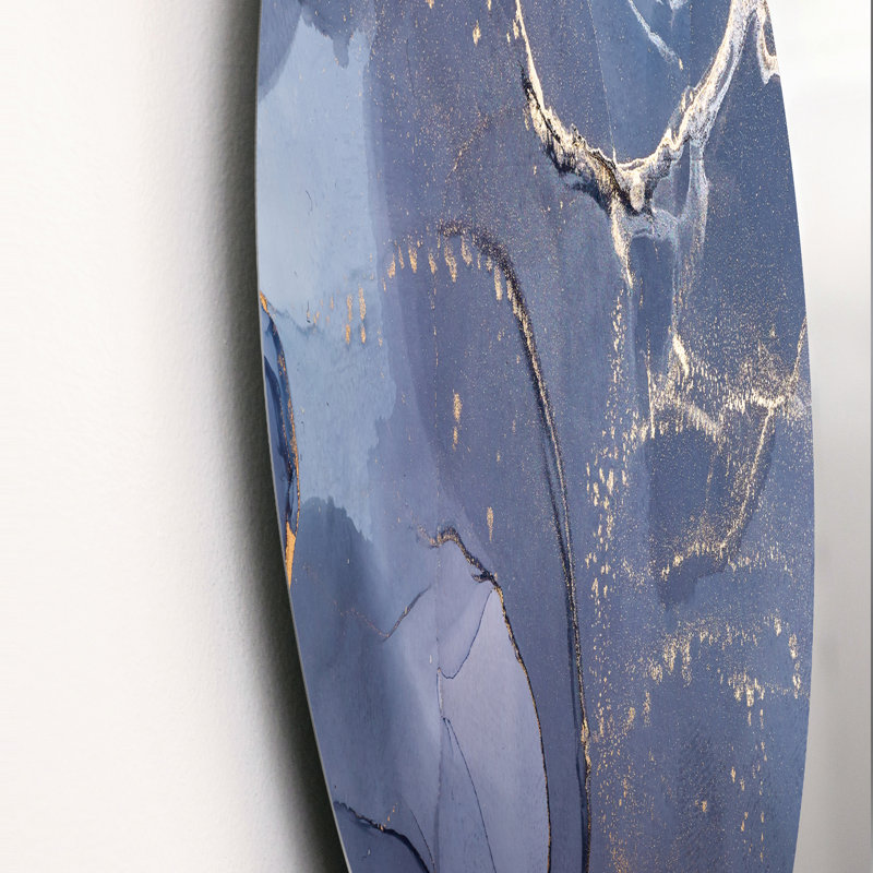 Encre liquide grise et bleue I, H 29 po x l 29 po