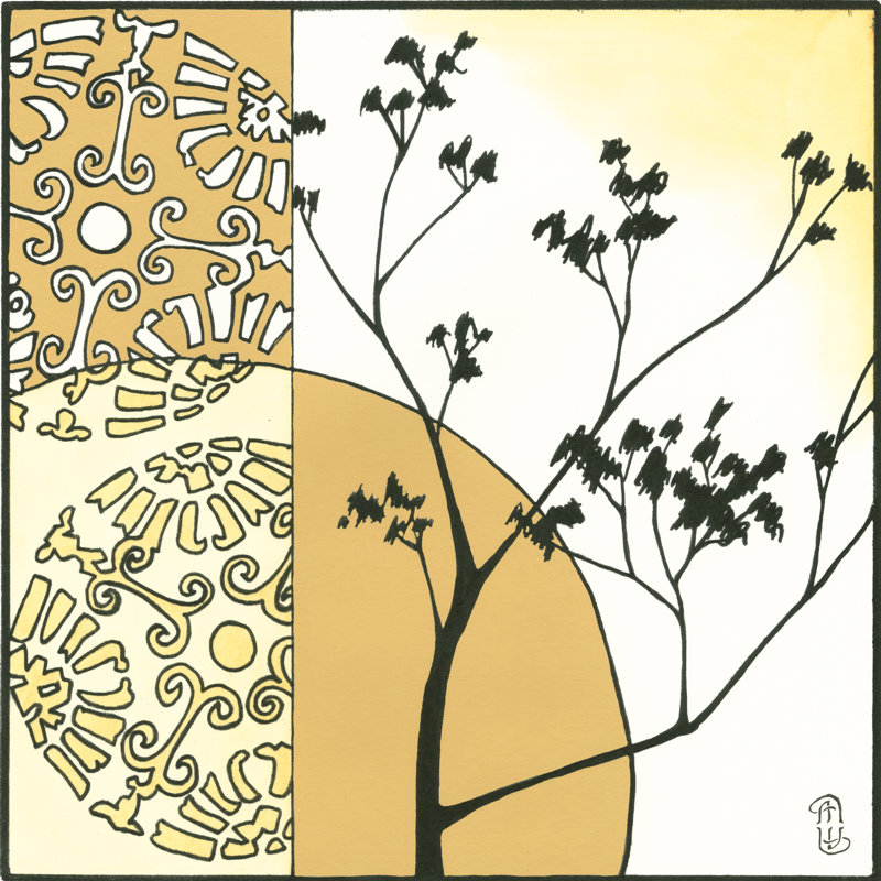 Kimono Garden I - Wrapped Canvas Art Prints, 30cm H x 30cm W x 3.8cm D