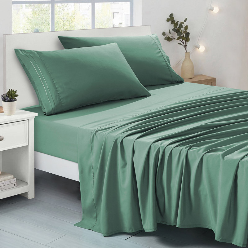 Ensemble de draps en microfibre Jcrown, Ensemble de draps très grand californien avec 2 t, Bleu sarcelle