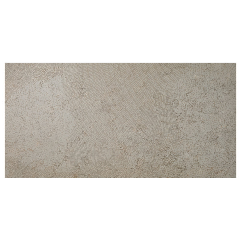 Corretta 23.77 in. x 47.55 in. Semi Gloss Porcelain Tile, Wave Warm Gray