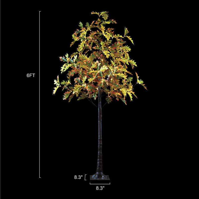 6 ft. Warm White LED Lighted Oak Tree for Indoor/Outdoor Decor