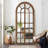 71"×31" Arch Wood Full Length Wall Mirror with Window Pane Frame-1997694164