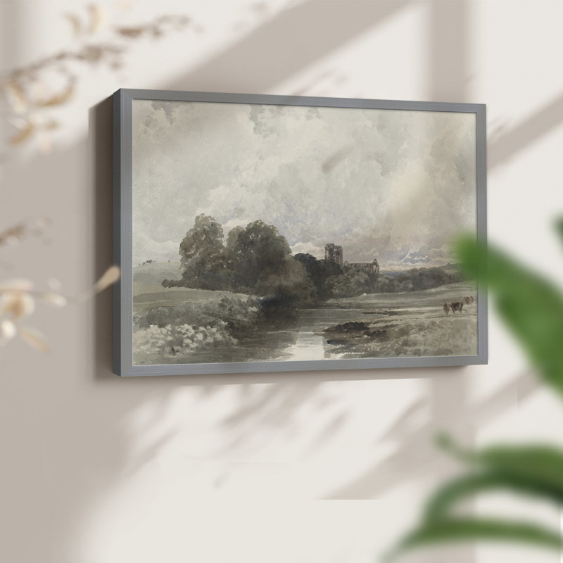 Paysages rétro-CECCXLII-impression encadrée - réaménageable, Gris, H 22 po x l 28 po