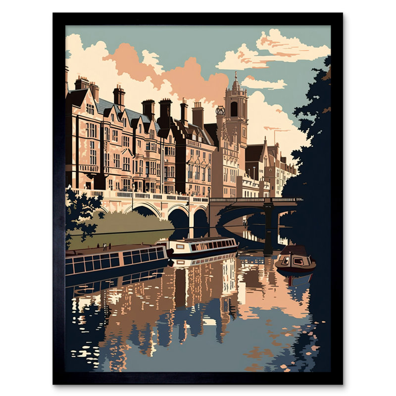 Aalyna River Cam and University of Cambridge Buildings 1 Piece Single Picture Frame Wall Art