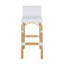 Tabouret de bar à dossier bas en rotin de 30 po de hauteur Estella, blanc lisse-836956-21389783