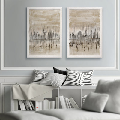 «Marshline Reflection I» par Vincent Van Gogh, ensemble de 2 cadres sur toile