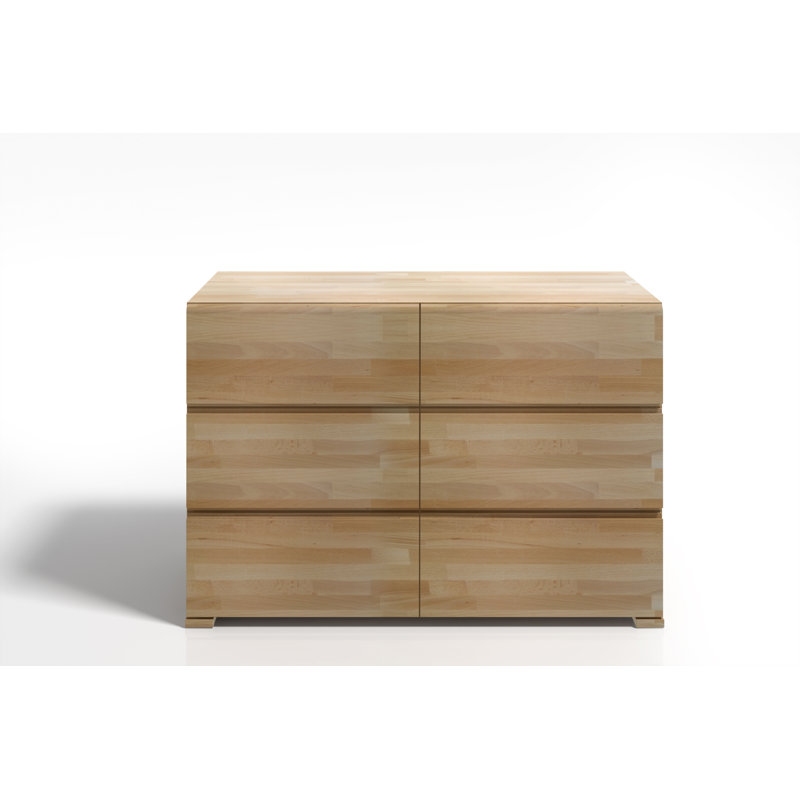 Vick Solid Wood 120cm W 6 - Drawer Chest of Drawers