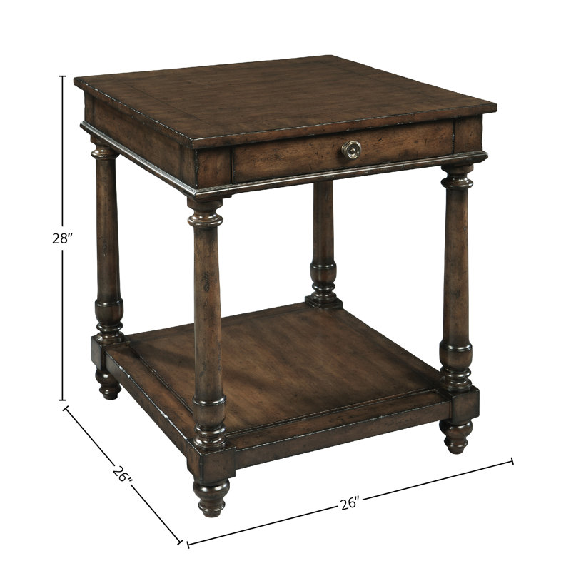 Bulwell Solid Wood Tray Top End Table with Storage