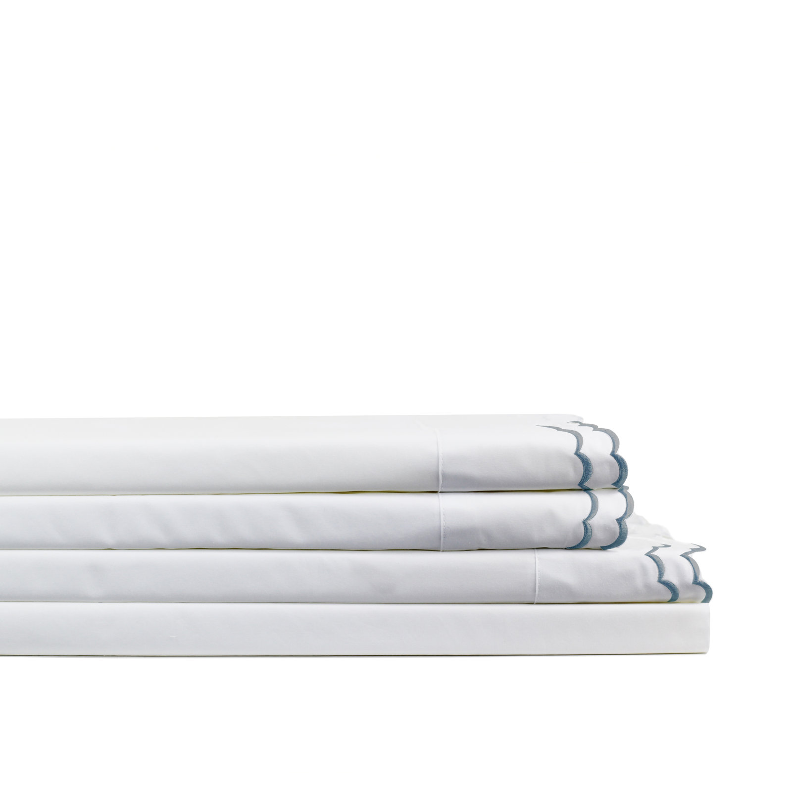 Bara Cotton Sheet Set, Navy/White, Full Sheet Set with 2 Pillowcases