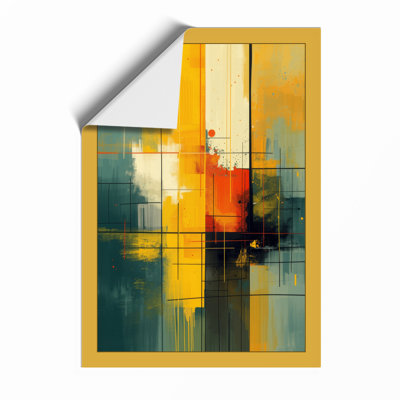 Chromatic Grid Geometric - Framed Print