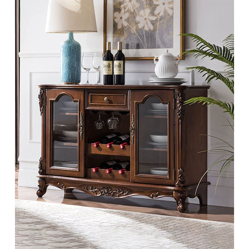 47.24" Walnut Rectangular Solid Wood Wine Racks, Walnut
