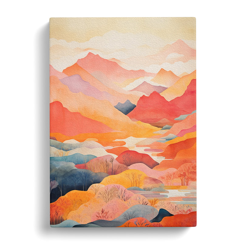Japanese Mountains Colour Field - No Frame Print, 76cm H x 50cm W x 3cm D