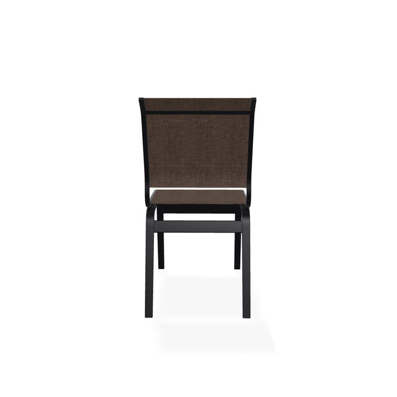 Chaise d'appoint de salle à manger Hiraku, Moka Sunbrella®, Noir texturé