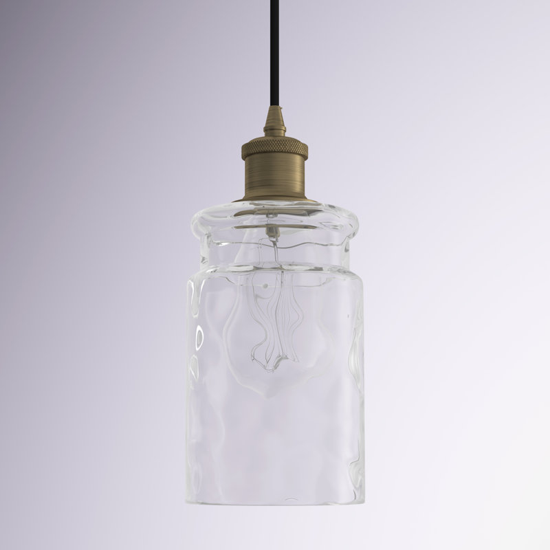 Luminaire suspendu en pot 1 lumière Valencia, DEL, Verre limpide