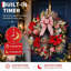 Couronne de Noël 24 po avec arc rouge et blanc pour porte d'entrée, manteau de cheminée et décoration extérieure 24 po