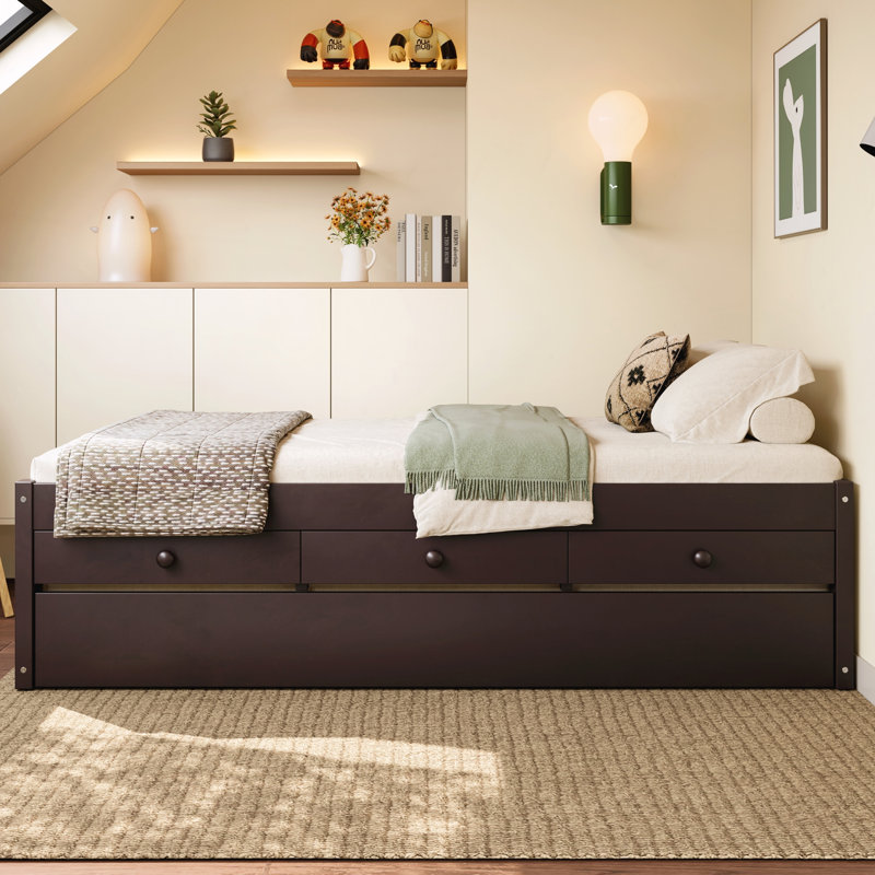 Lit plateforme simple avec lit gigogne, Lit simple, Espresso
