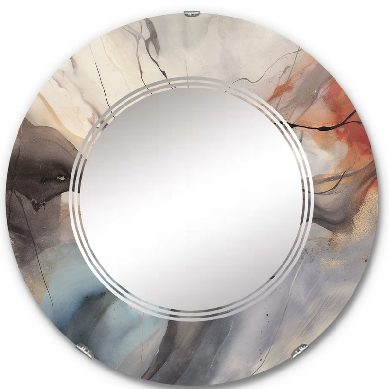 Stittville - Miroir mural moderne rond, 24 po x 24 po