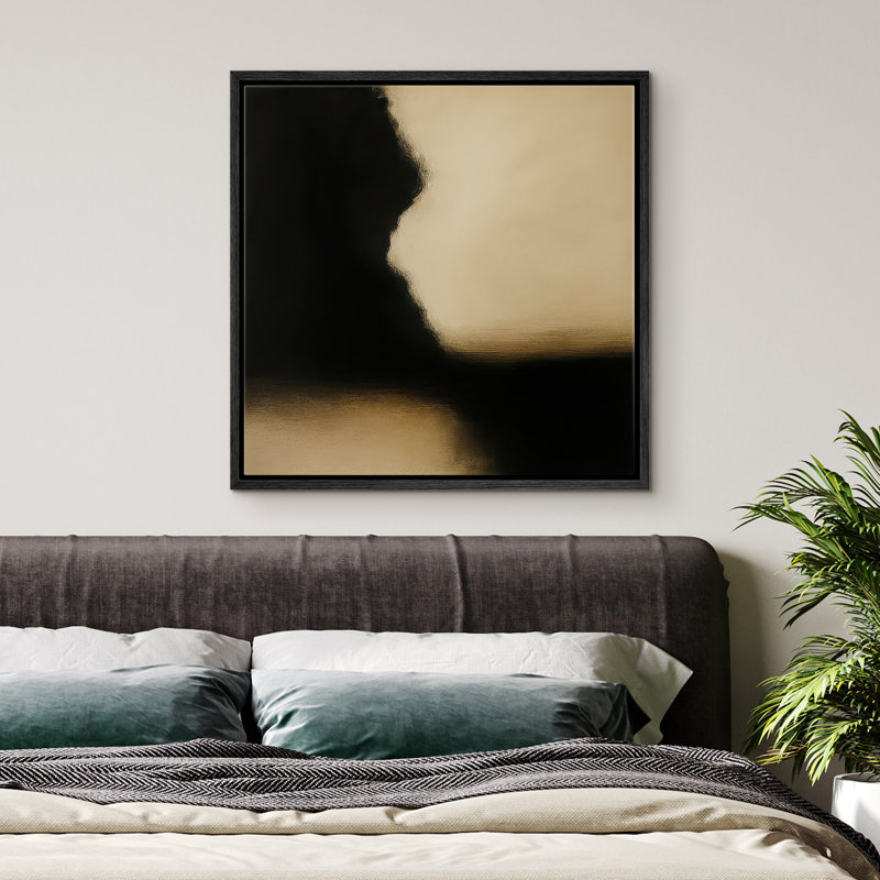 Reproduction d'art encadrée sur toile pour décor moderne neutre, Noir, H 16 po x l 16 po