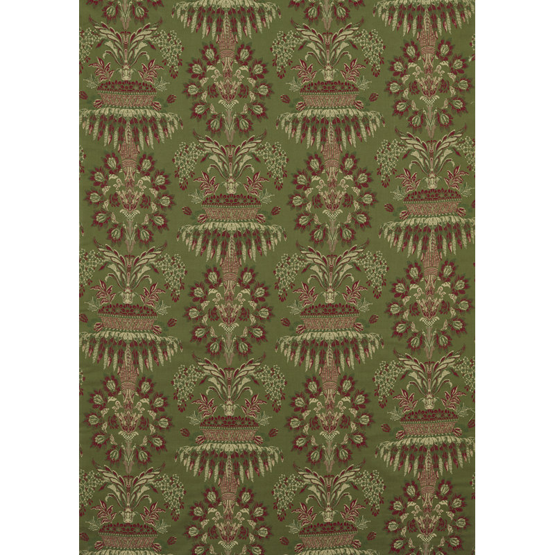 Suffolk Long Gallery Brocade Fabric, Olivine/Russet