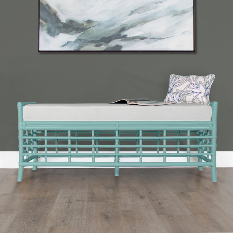 Luna Upholstered Bench, Citrus Orange