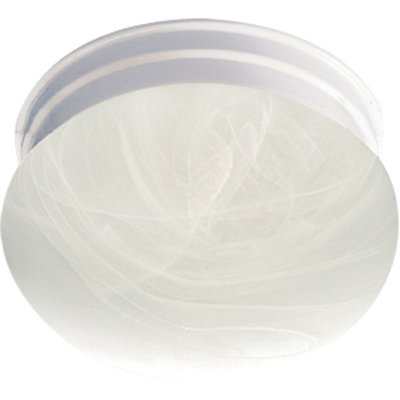 Pitkin 1-Light Indoor 7"W White Simple Round Flush Mount with Alabaster Glass Mushroom Shade