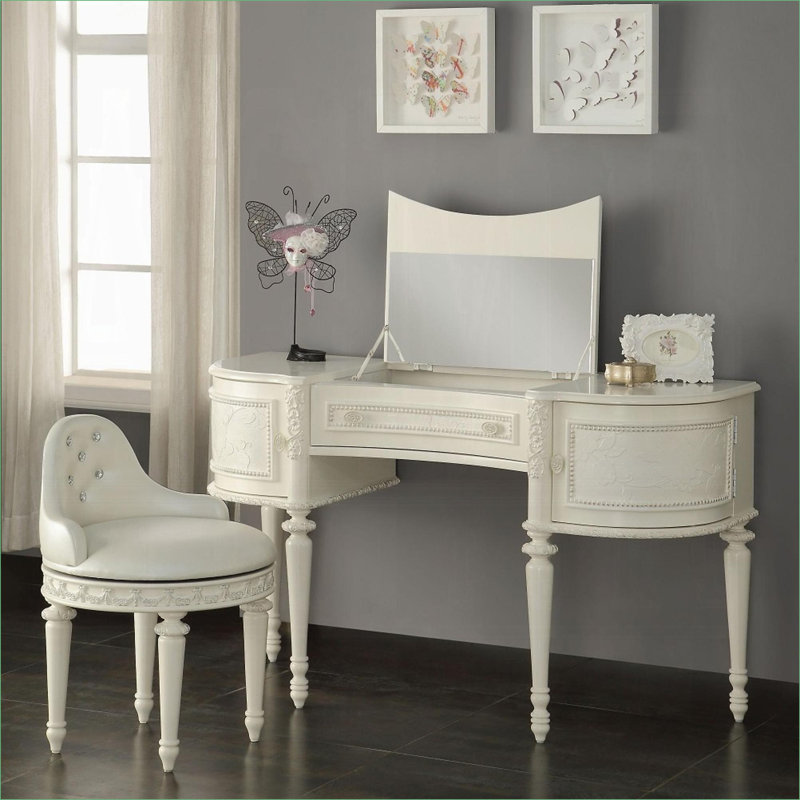 Fauteuil d'appoint pivotant capitonné ivoire, siège de meuble-lavabo rembourré pour adultes, fauteuil polyvalent pour le salon de la chambre à coucher