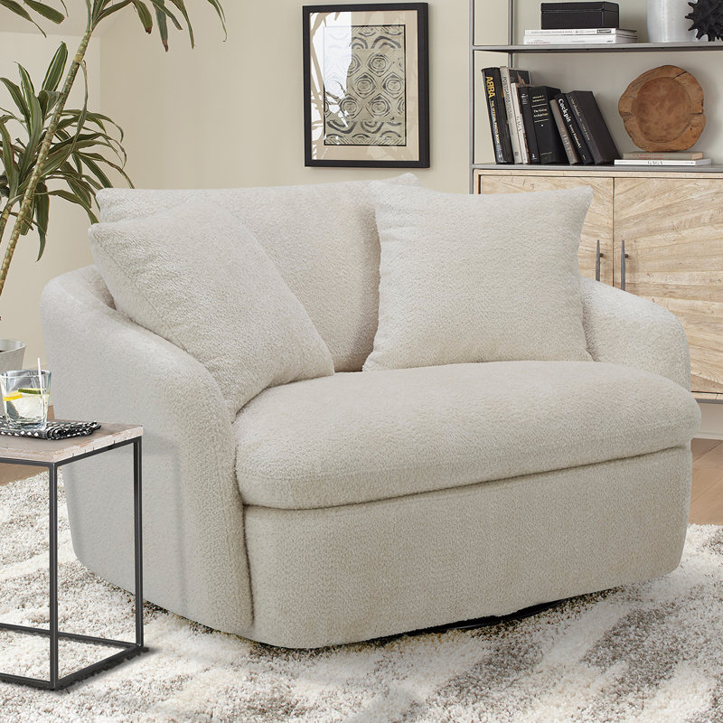 Fauteuil pivotant et demi rembourré Brieona, Utopia sable