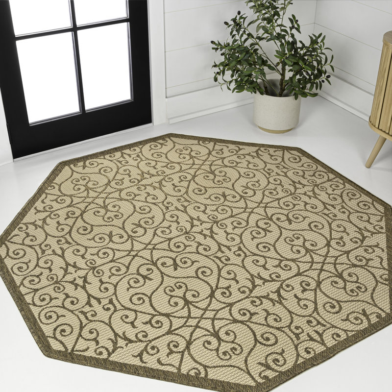 Tapis oriental beige / brun Haggerty, Octogone 7 pi 9 po