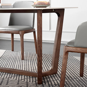 Greyleigh Modern Matte Rock Plate Dining Table Chair Set Rectangular ...