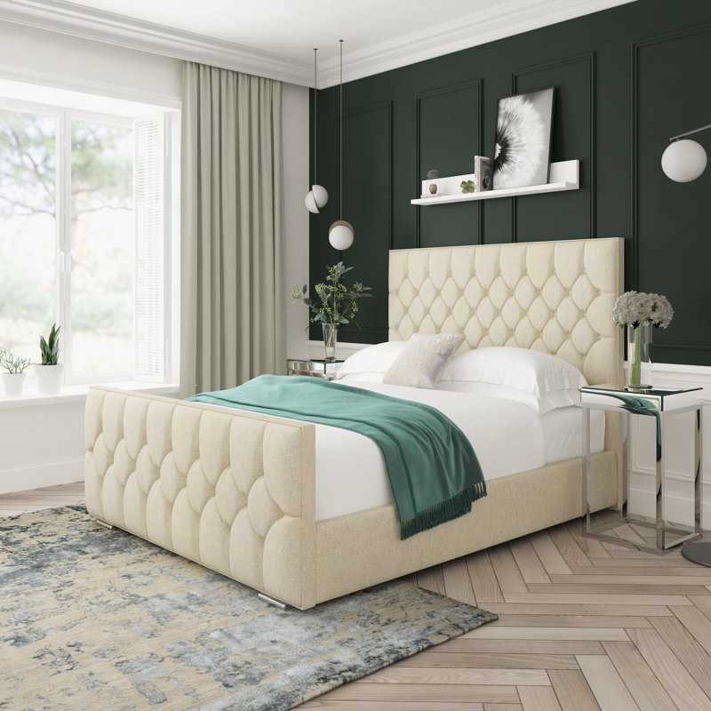 Upholstered Bed, Cream, Small Double (4')