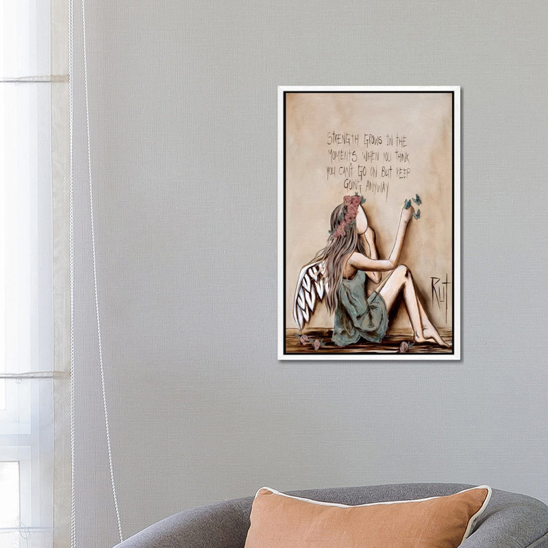 Strength Grows - Painting Print on Canvas, 66.04 cm H x 45.72 cm W, White Framed