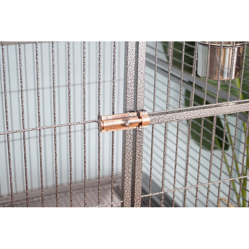  Double cage avec paravent central pour volière perroquet L 64 x P 32 x H 73